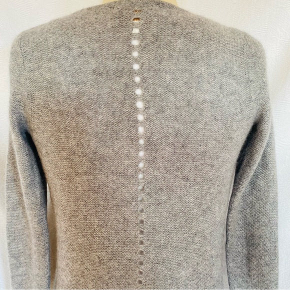 Pure cashmere XS light grey melange open cardigan - Picture 3 of 5